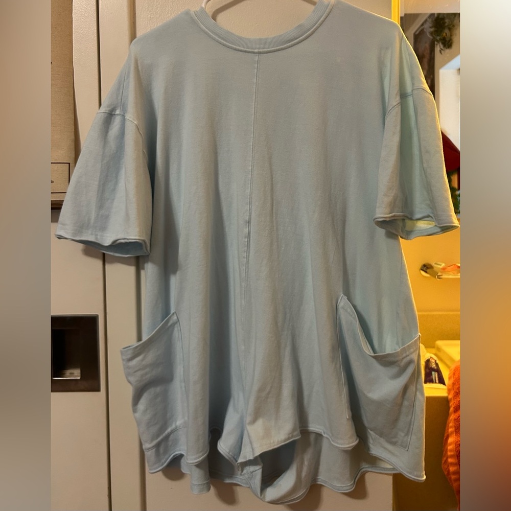 NWOT NEVER WORN Free People Hot Shot Romper Blue